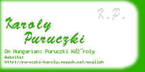 karoly puruczki business card